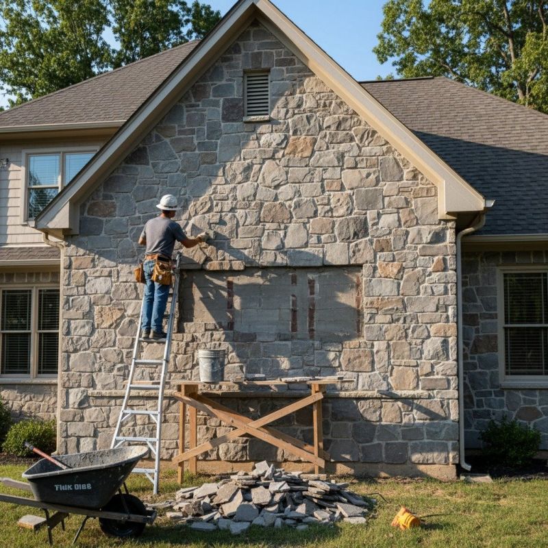 River Rock Siding Installation